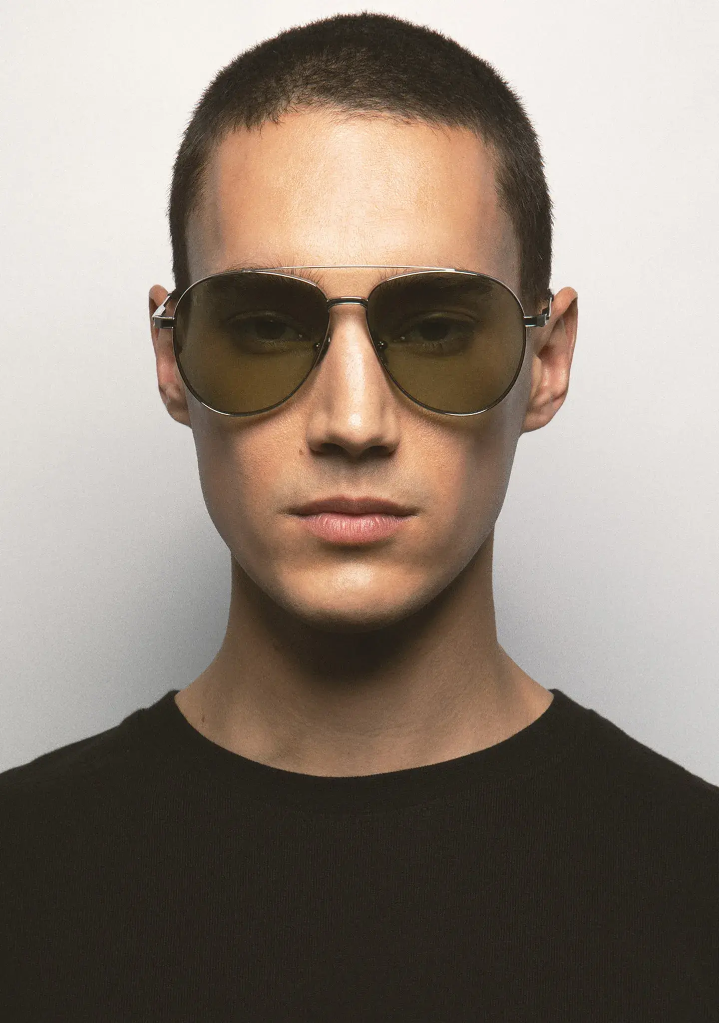 Gafas de sol KALEOS Strauch 5 aviador para hombre en titanio plata con lente verde fotocromática