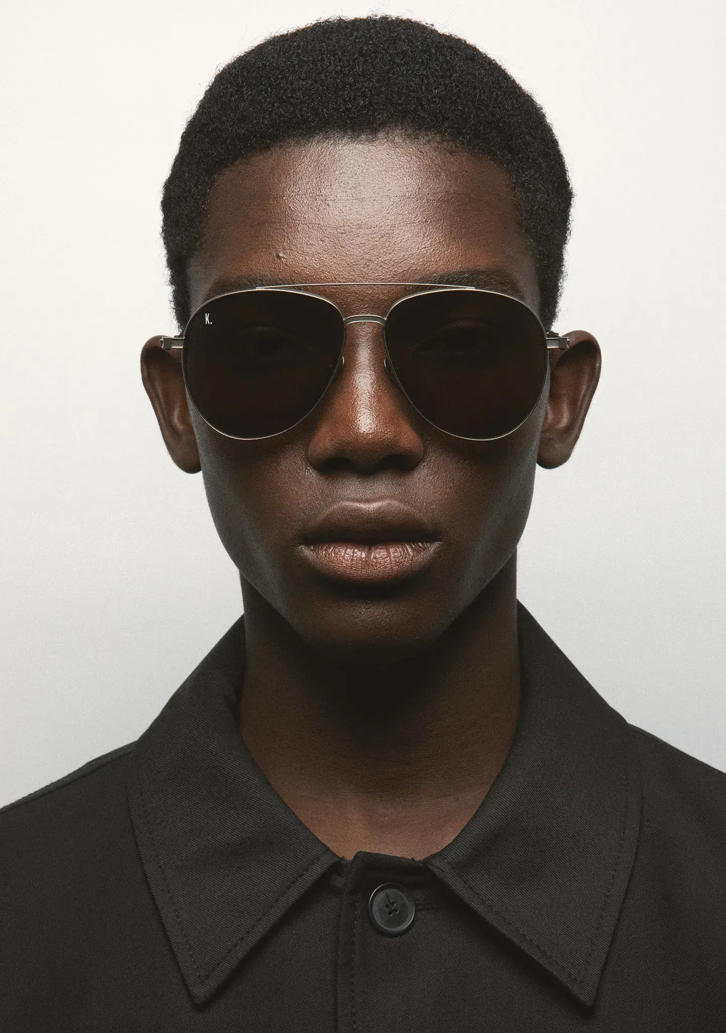 Gafas de sol KALEOS Strauch 4 aviador para hombre en titanio marrón con lente gris