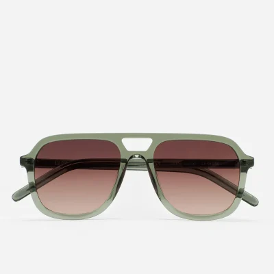 Gafas de sol KALEOS Zerbino para hombre en acetato verde transparente con doble puente