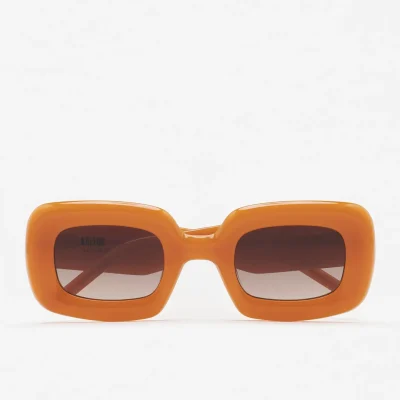 Gafas de sol KALEOS Balin para mujer en acetato naranja con lente marrón degradada