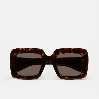Gafas de sol KALEOS Gerhard para mujer en acetato havana marrón oscuro con lente gris oscura