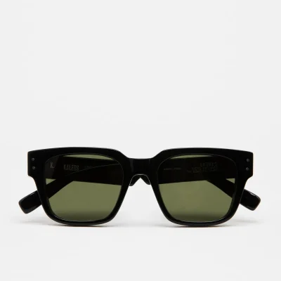 Gafas de sol KALEOS Groves para hombre en acetato negro con lente verde mineral