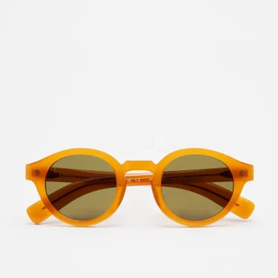 Gafas de sol KALEOS Oher para hombre en acetato ámbar transparente con lente verde mineral degradada
