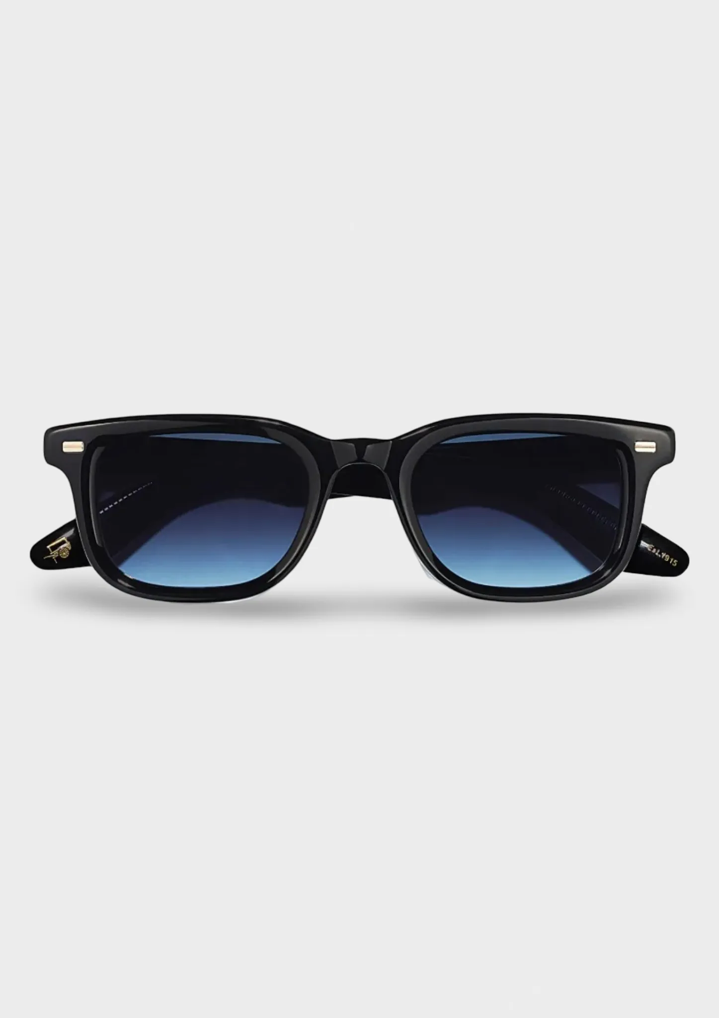 Gafas de sol Moscot Klutz Sun negras con lentes Denim Blue
