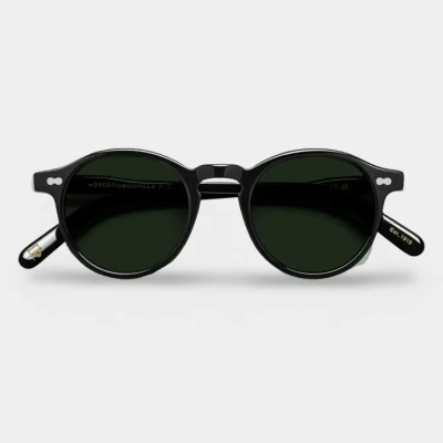 MOSCOT, Miltzen, gafas de sol redondas, negro, lentes G-15