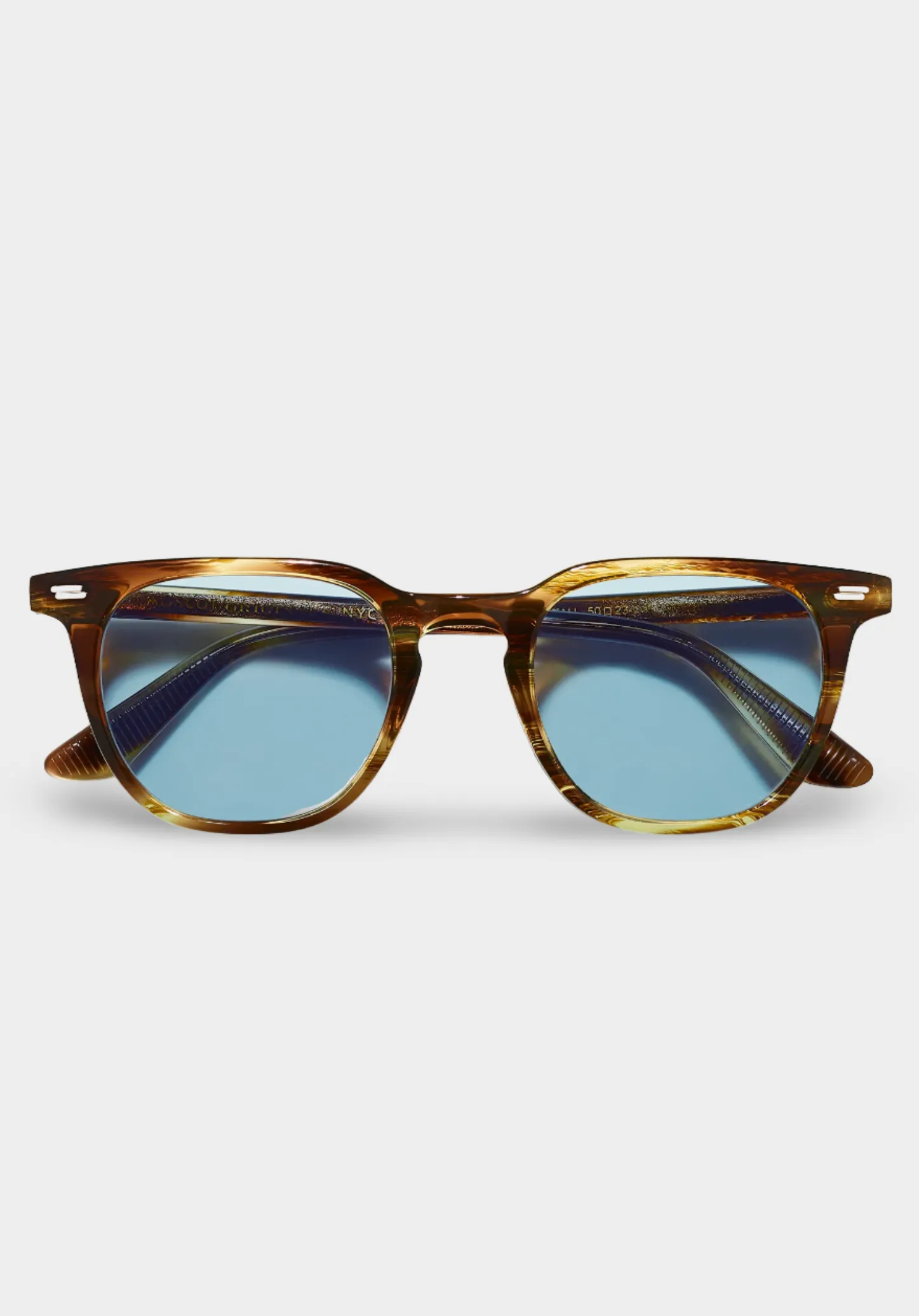 Gafas de sol Moscot Tatah Sun Bamboo con lentes azul mineral