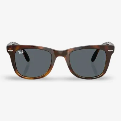 Gafas de sol Ray-Ban Wayfarer Folding Classic Havana con lentes azules